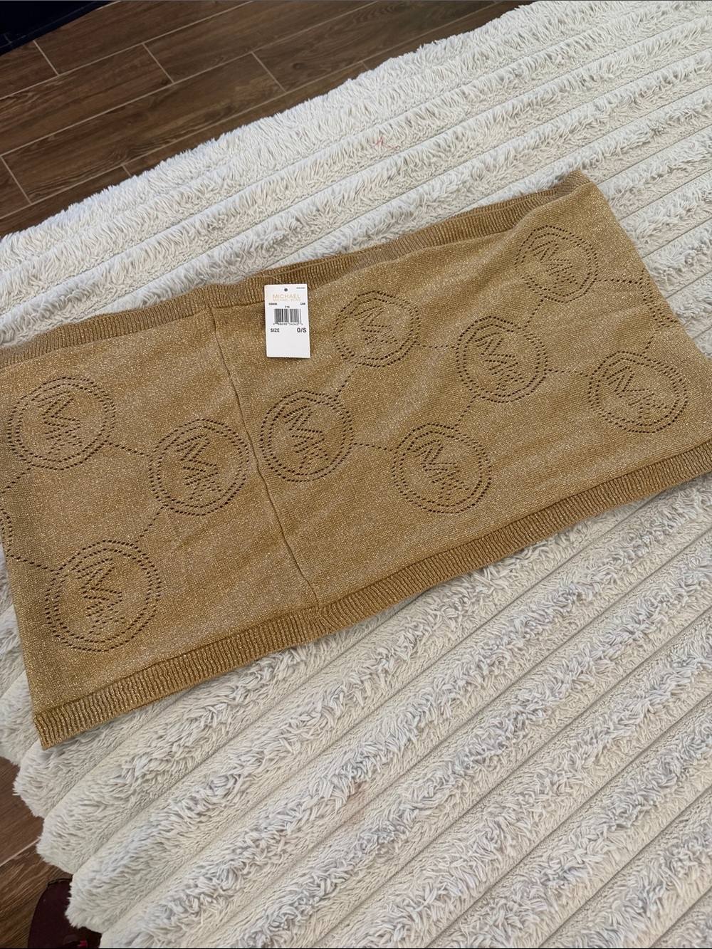 Michael Kors Beige Logo-Embellished Knit Mini Skirt